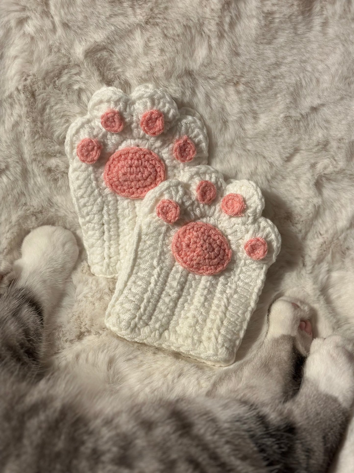 Cat Paws Fingerless Gloves